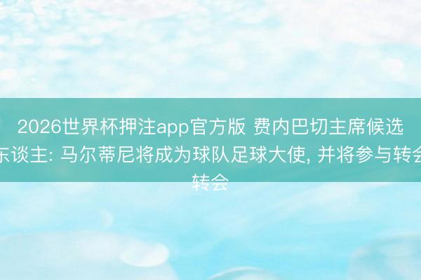 2026世界杯押注app官方版 费内巴切主席候选东谈主: 马尔蒂尼将成为球队足球大使， 并将参与转会