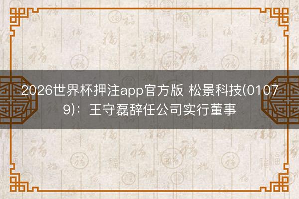 2026世界杯押注app官方版 松景科技(01079)：王守磊辞任公司实行董事