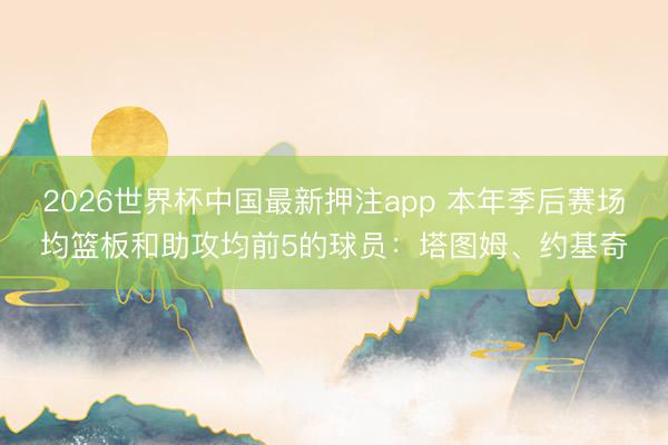 2026世界杯中国最新押注app 本年季后赛场均篮板和助攻均前5的球员：塔图姆、约基奇