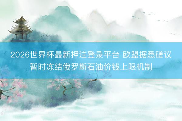 2026世界杯最新押注登录平台 欧盟据悉磋议暂时冻结俄罗斯石油价钱上限机制