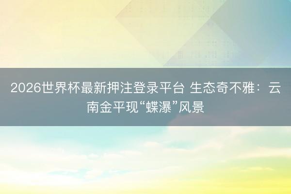 2026世界杯最新押注登录平台 生态奇不雅：云南金平现“蝶瀑”风景