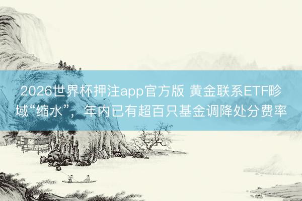 2026世界杯押注app官方版 黄金联系ETF畛域“缩水”,年内已有超百只基金调降处分费率