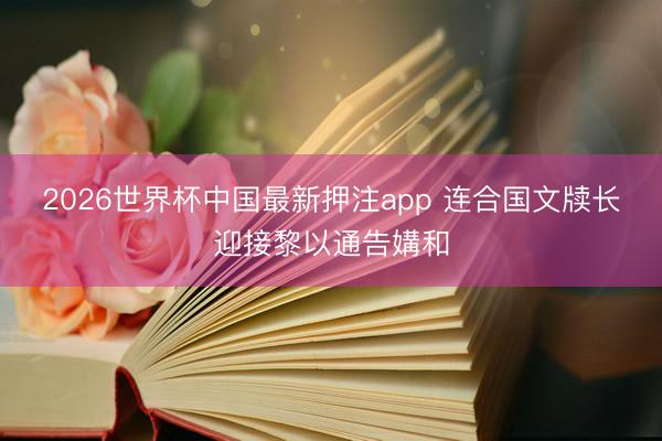 2026世界杯中国最新押注app 连合国文牍长迎接黎以通告媾和