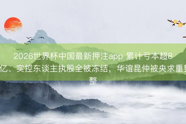 2026世界杯中国最新押注app 累计亏本超82亿、实控东谈主执股全被冻结，华谊昆仲被央求重整