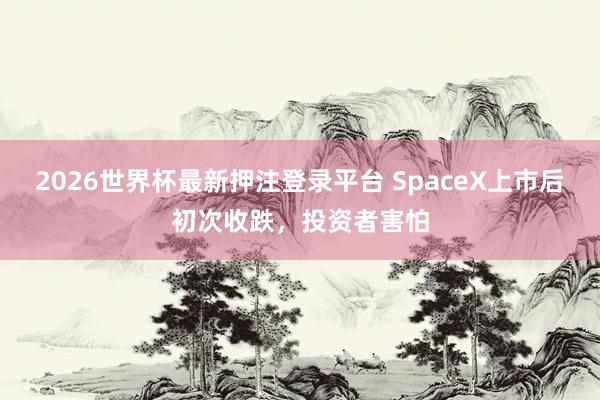 2026世界杯最新押注登录平台 SpaceX上市后初次收跌，投资者害怕